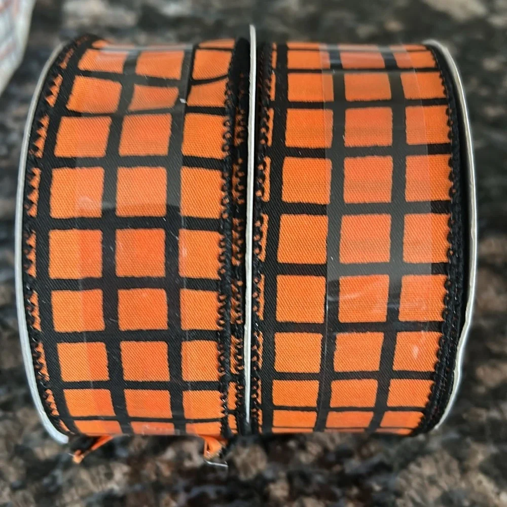 CELEBRATE IT WIRED BLACK & ORANGE RIBBON 1.5